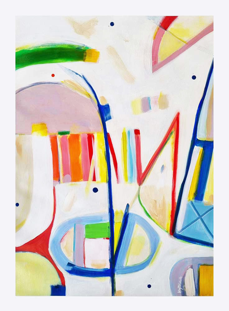 Zebra Disco on artist paper, abstract artwork by Kirsty Black Studio