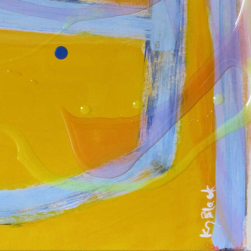 detail of mixed media painting, Android Feud by Kirsty Black