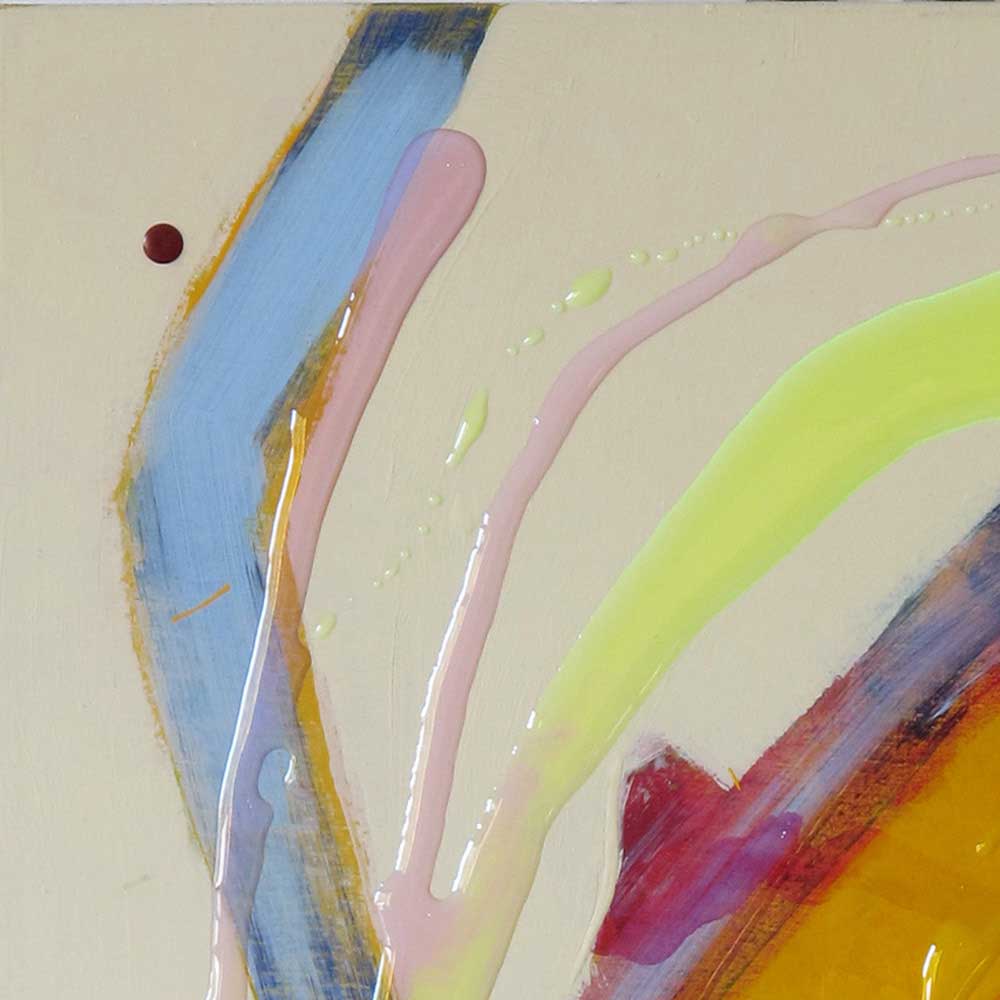 Detail of mixed media painting, Android Feud by Kirsty Black