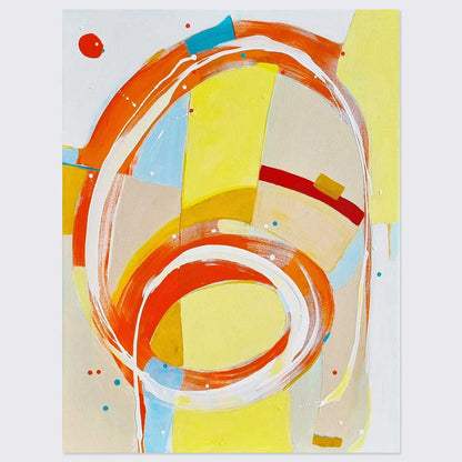 Clever Clogs Clare, colourful, abstract artwork by Kirsty Black Studio