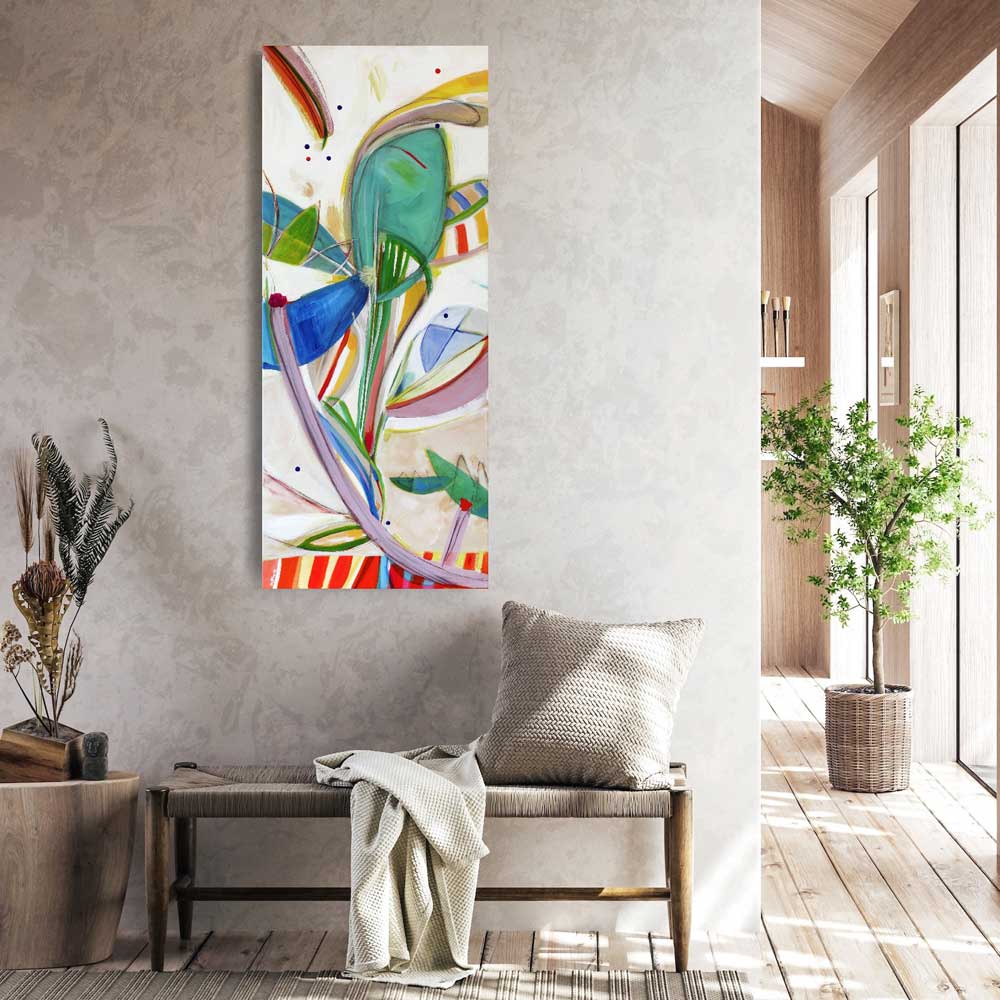 Glitzy Gladys contemporary painting by Kirsty Black Studio shown in a home