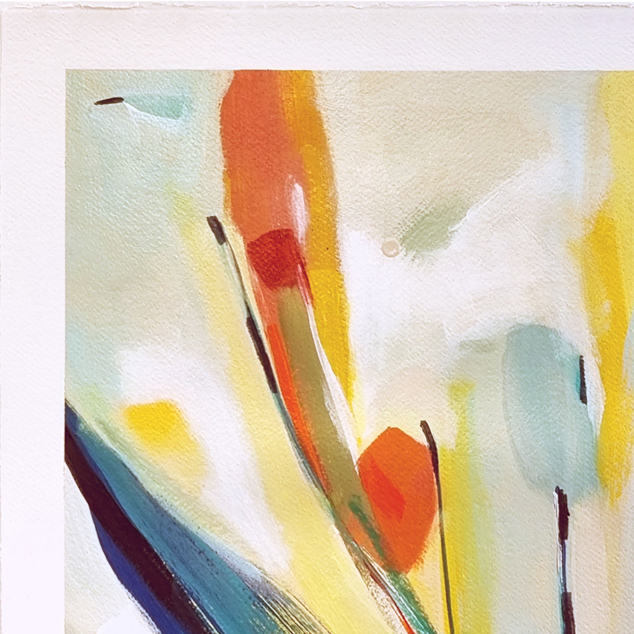 top left closeup of painting on artist paper