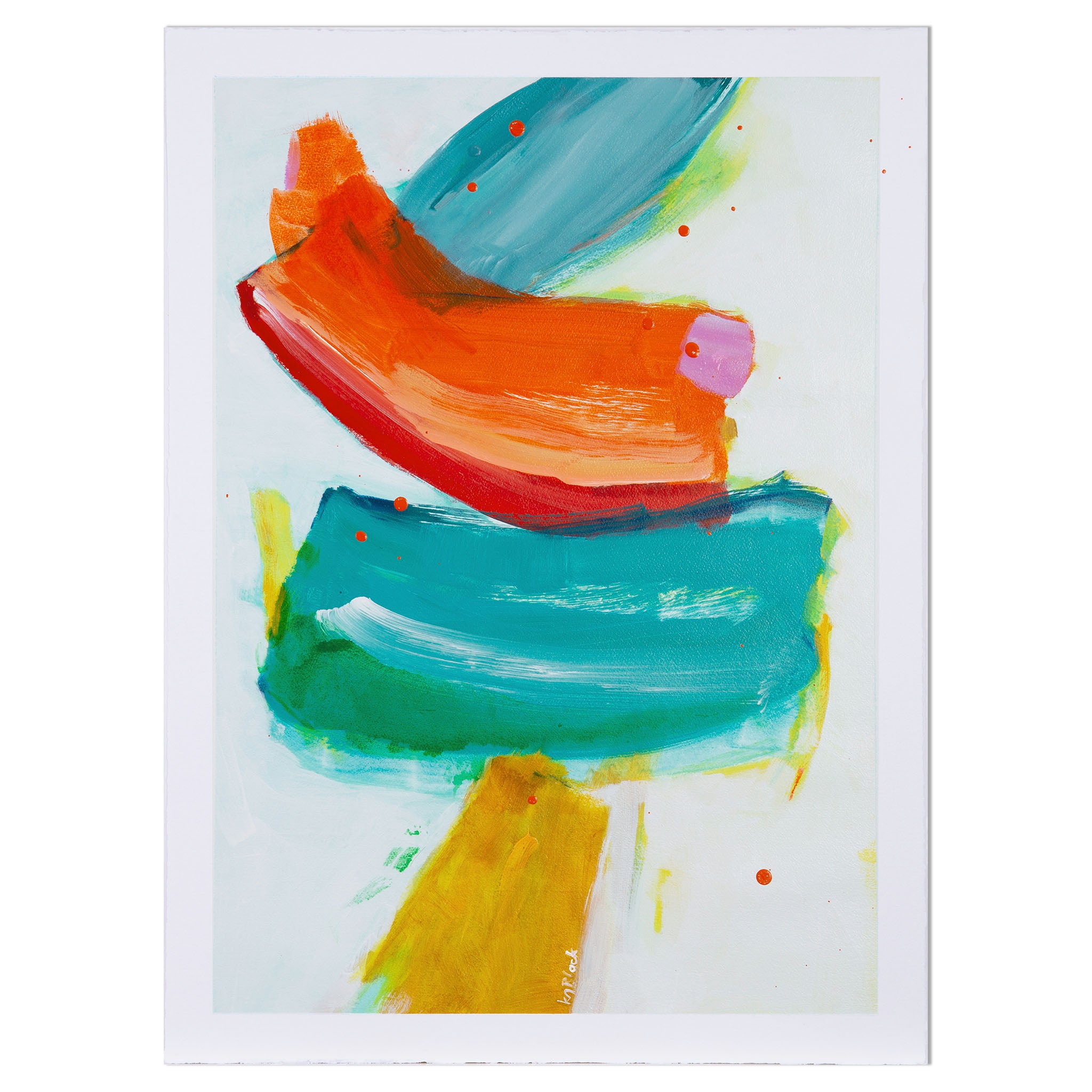 Cockatoo Sway abstract painting on artist paper by Kirsty Black