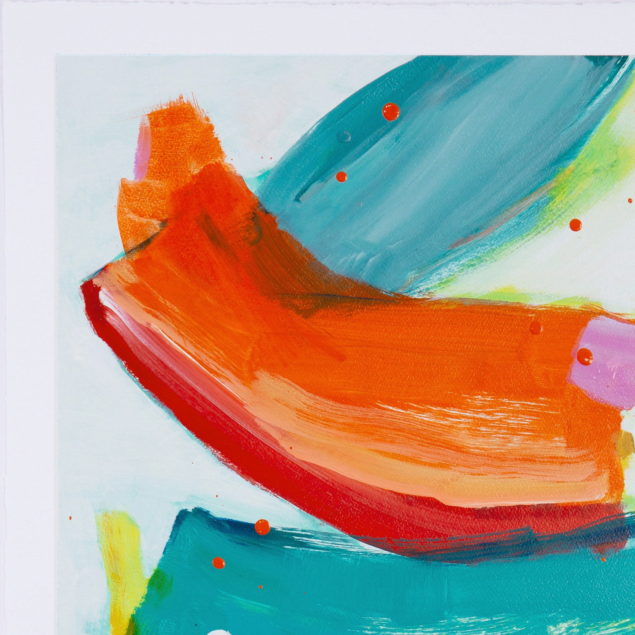 Detail of Cockatoo Sway gestural painting on paper by Kirsty Black