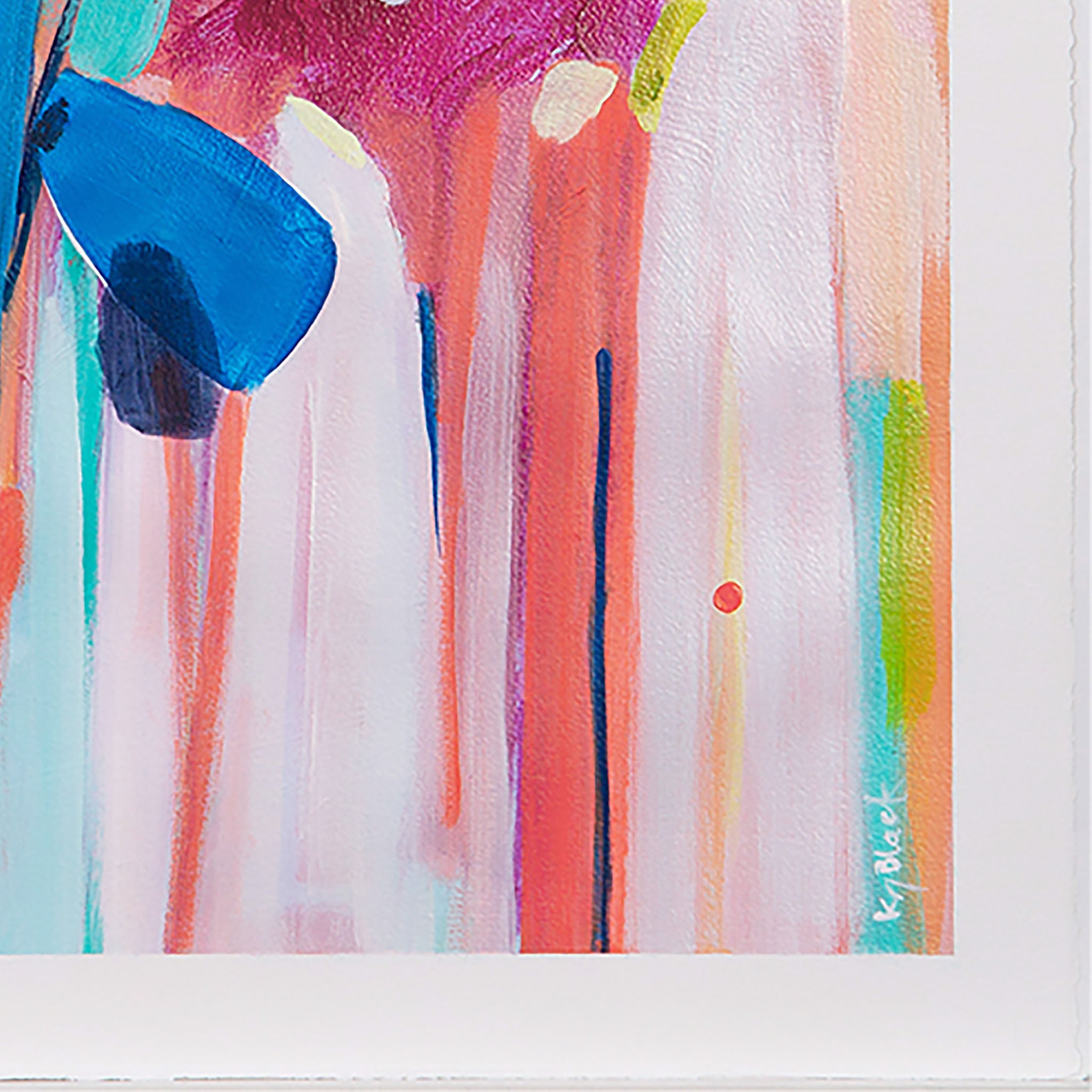 Detail of abstract painting on paper Monkey Puzzle by Kirsty Black