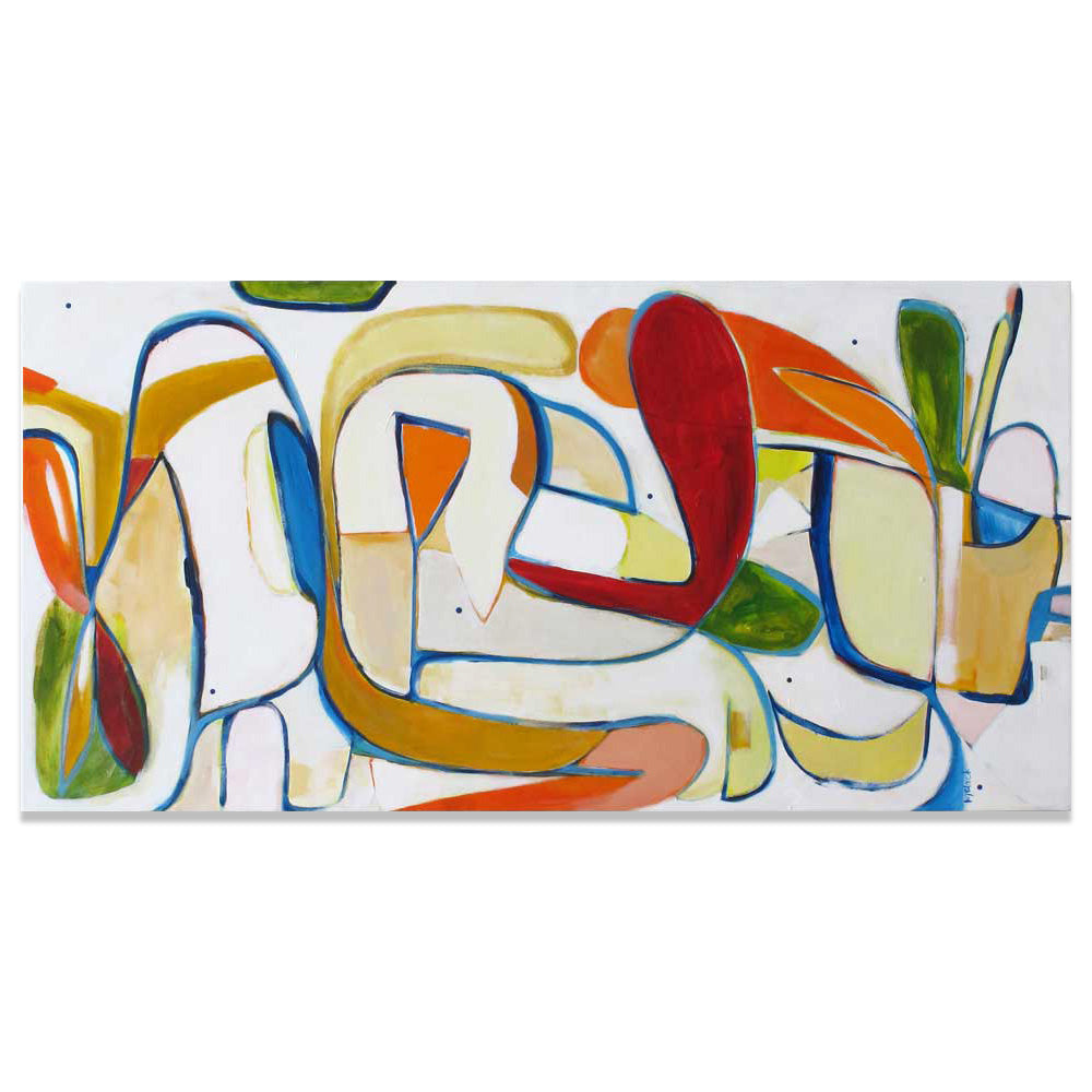 Abstract artwork with colorful shapes on a white background - Perky Piglet Brigade