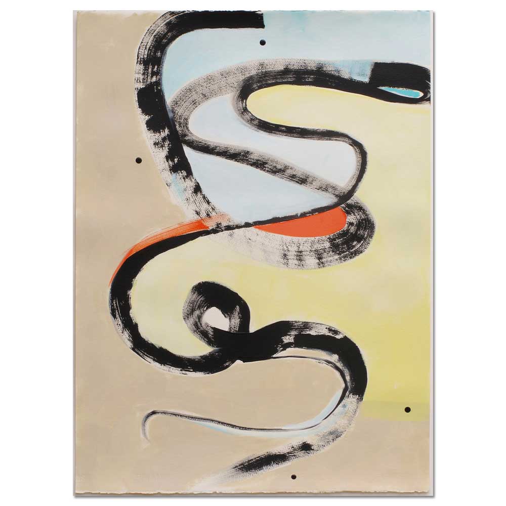 Abstract artwork on paper, Adder Antics by Kirsty Black Studio