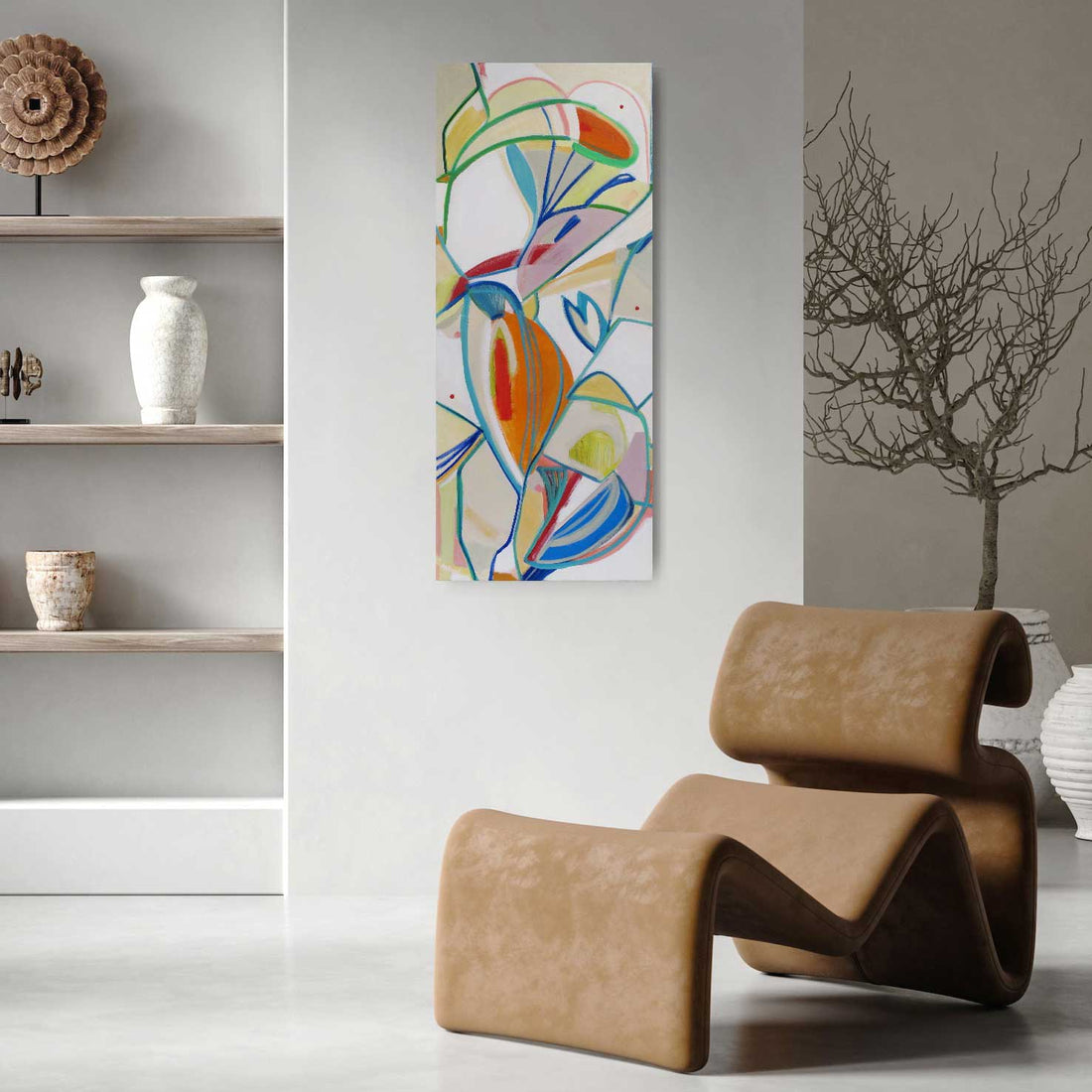 Beetle Boutique, abstract painting by Kirsty Black Studio, viewed in an interior
