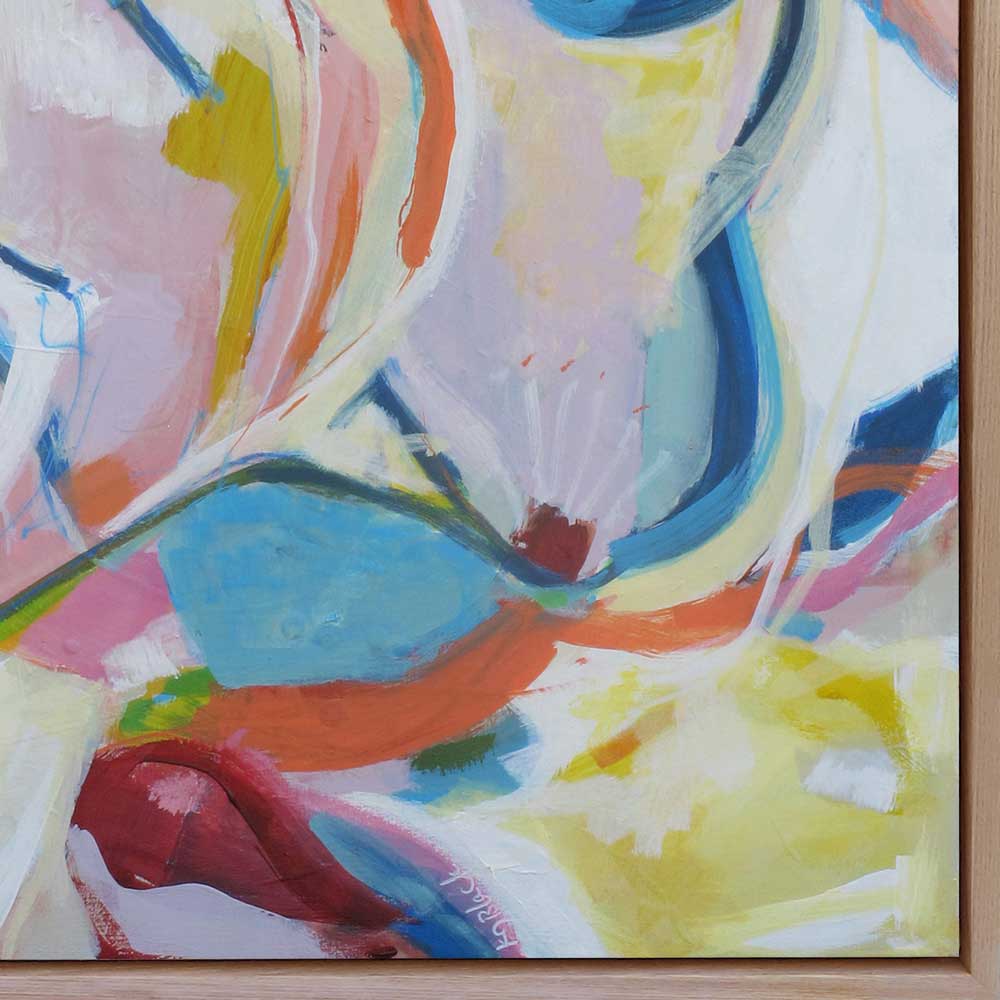 Detail of abstract painting, Budgie Bustle by Kirsty Black