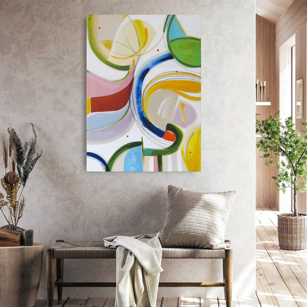 Original, abstract painting by Kirsty Black Studio, viewed on a wall