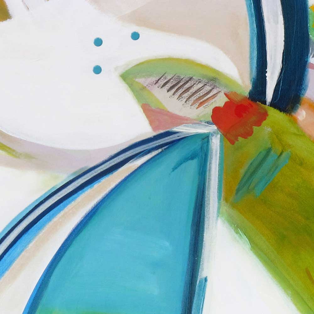 Detail of abstract painting, Chickadee Chuckle by Kirsty Black Studio