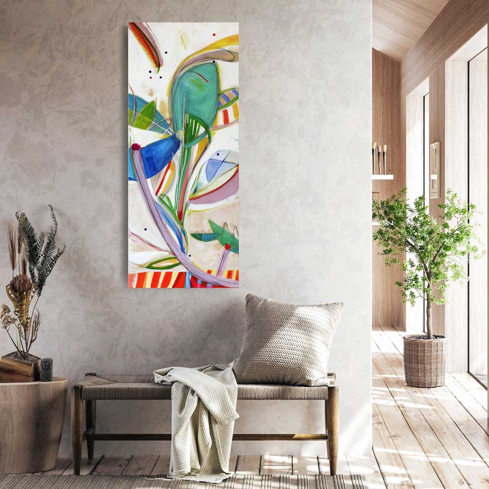 Glitzy Gladys contemporary painting by Kirsty Black Studio  shown in a home