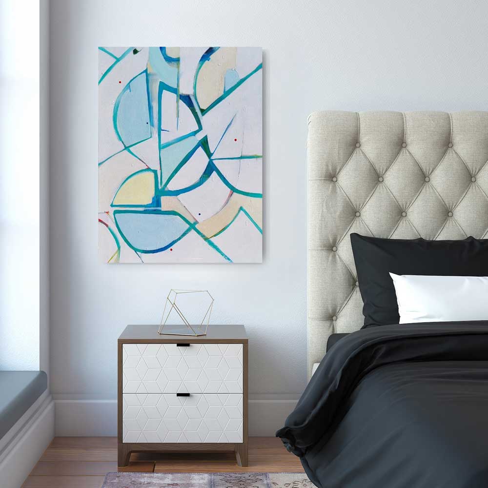 Highwire Spidey on canvas contemporary painting by Kirsty Black Studio insitu