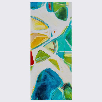 Jet Set Jaunt, long narrow abstract on canvas by Kirsty Black Studio