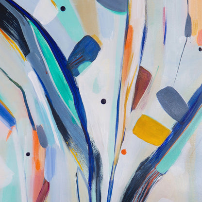 Detail of abstract painting on paper Water Slider Hustle