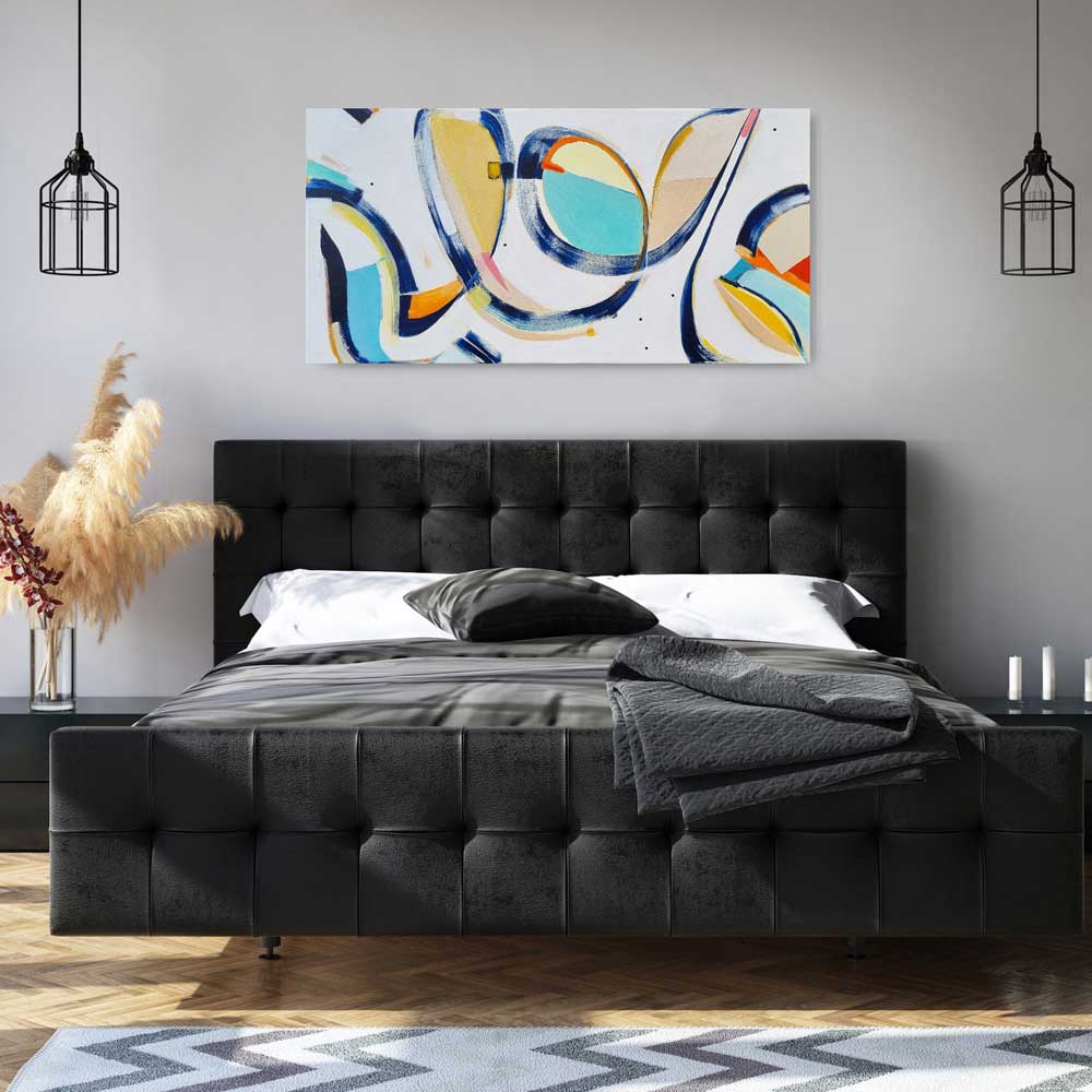 Rollicking Roxie, large scale, statement artwork above a bed, by Kirsty Black Studio
