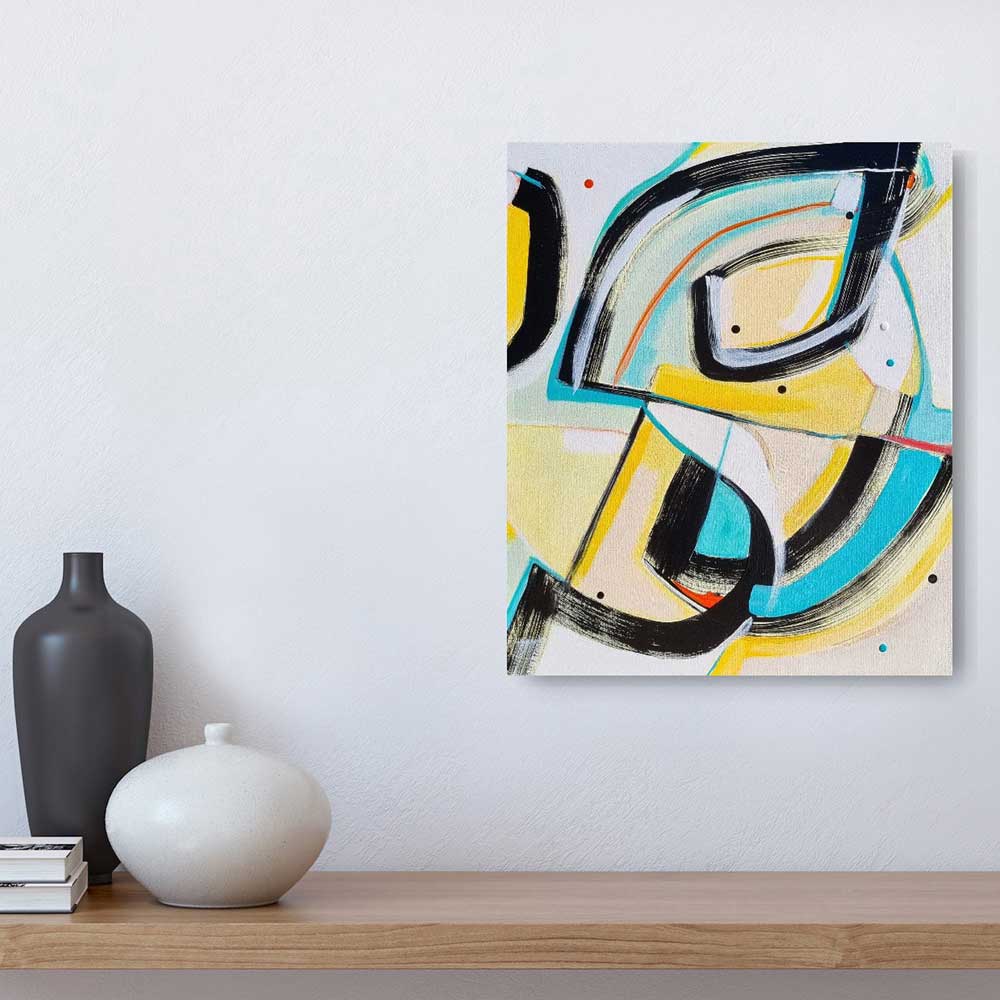 Serpent Slalom, abstract painting viewed on a wall by Kirsty Black Studio